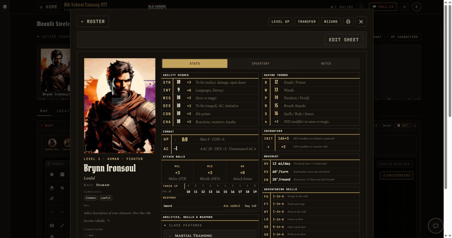 Character creation that gets out of the way — interface preview