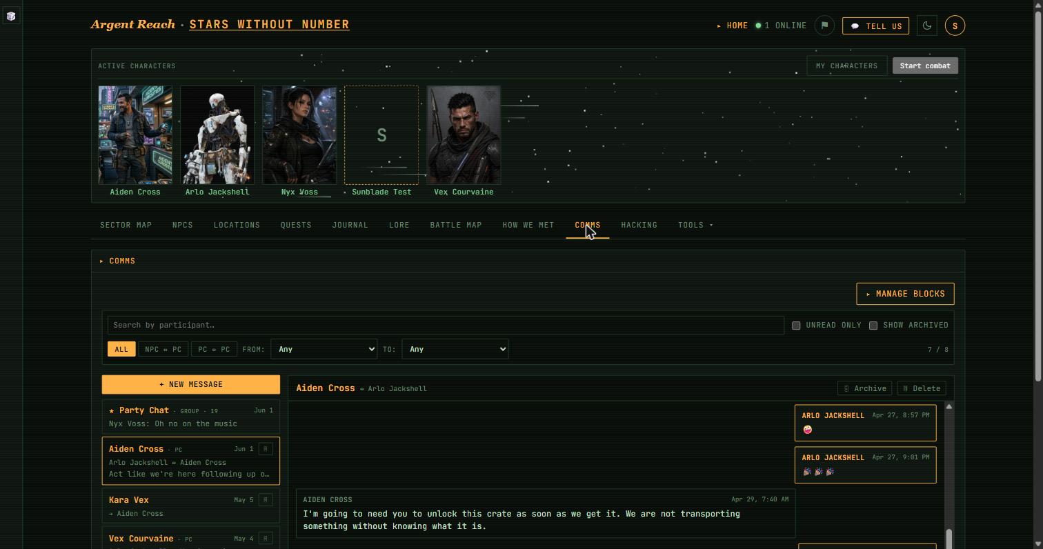 Comms that feel like FTL, not a group chat — interface preview