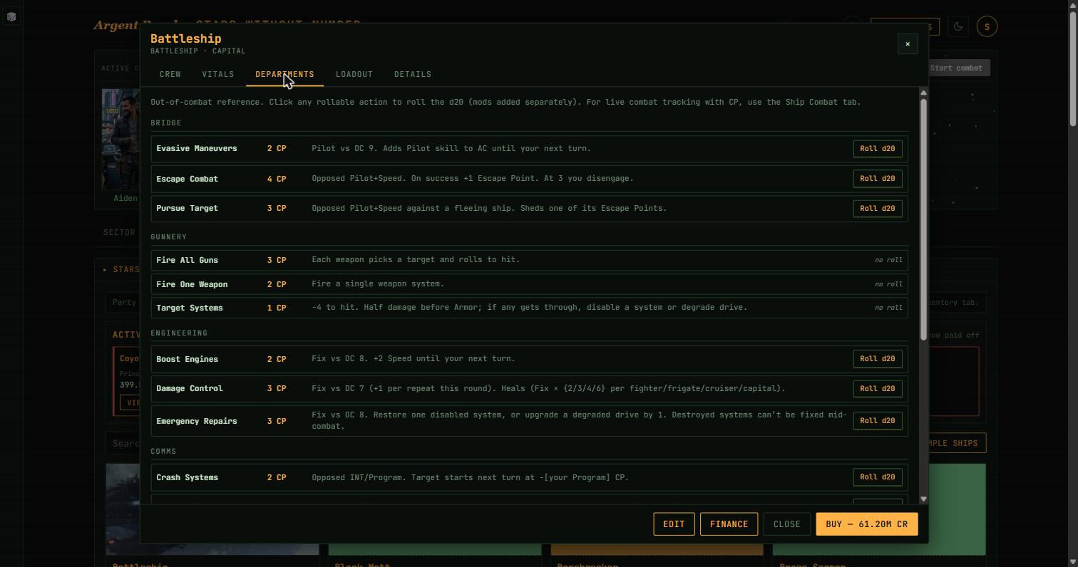 Starship combat without the graph paper — interface preview